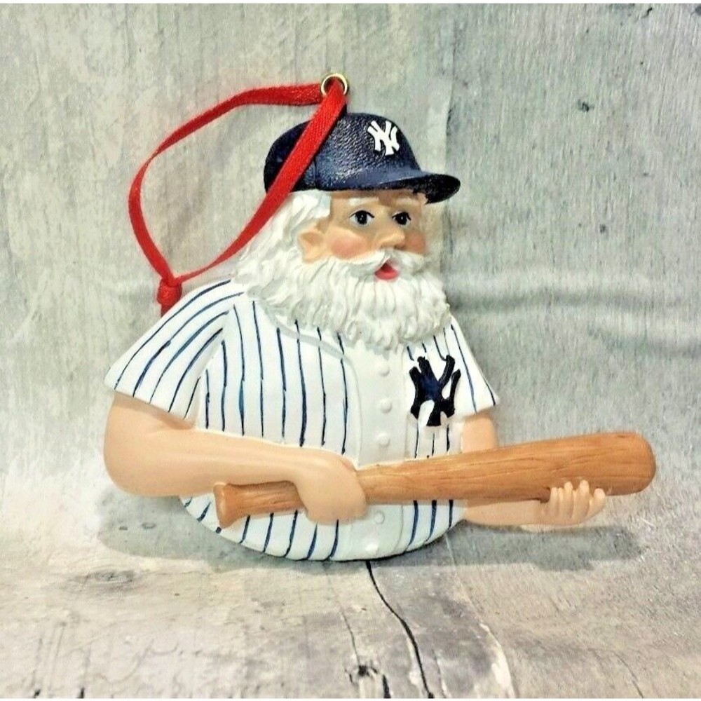 Kurt S Adler Baseball NY Yankees Santa Uniform Bat MLB Christmas Ornament 2001